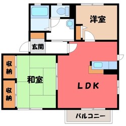 宇都宮駅 バス14分  陽西通り南下車：停歩6分 1階の物件間取画像